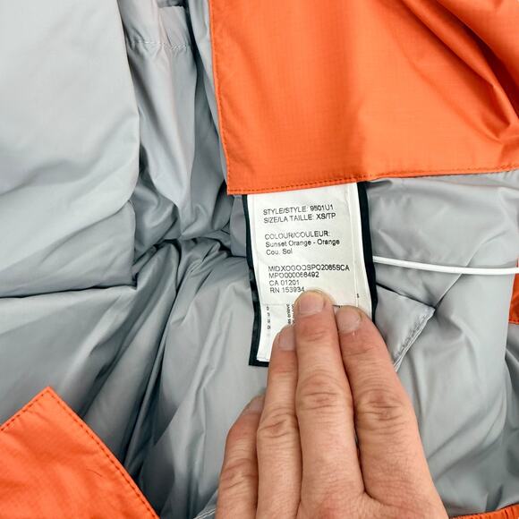 New Canda Goose Snow Mantra Oversized Down Parka Orange Size XS - Picture 10 of 11